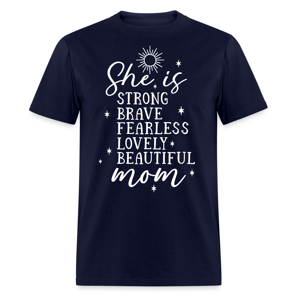 Fearless Mom Graphic Tee Strong Mom T-shirt - navy