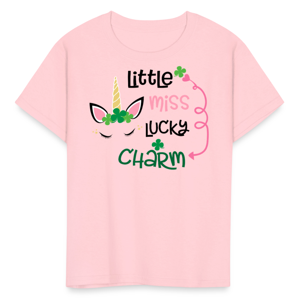 Little Miss Lucky Charm Toddler Outfit Cute Irish Unicorn T-shirt - pink