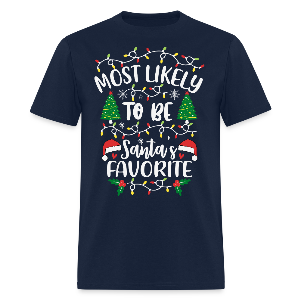 Most Likely To Be Santas Favorite Christmas T-Shirt - navy