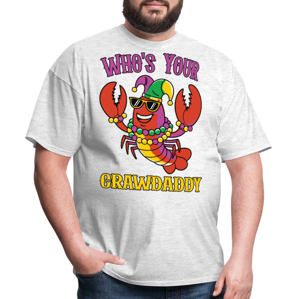 Crawfish Boil Party Outfit Who’s Your Crawdaddy Mardi Gras T-shirt - light heather gray