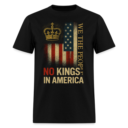 No Kings In America Anti Monarchy Political T-Shirt - black