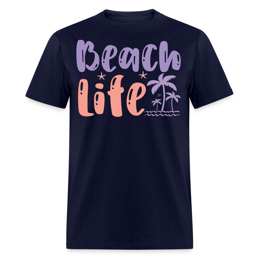 Cute Palm Tree Tropical Beach Lifestyle T-shirt - navy