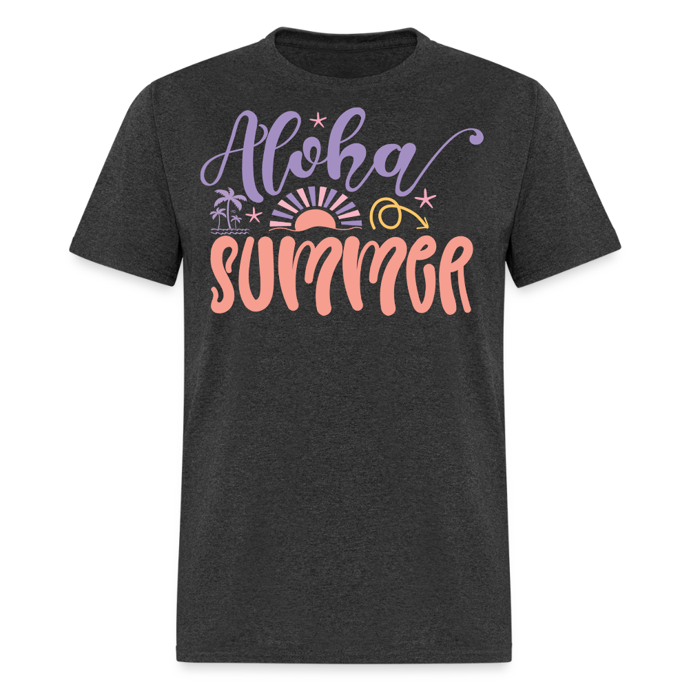Aloha Summer Tropical Vacation T-shirt - heather black