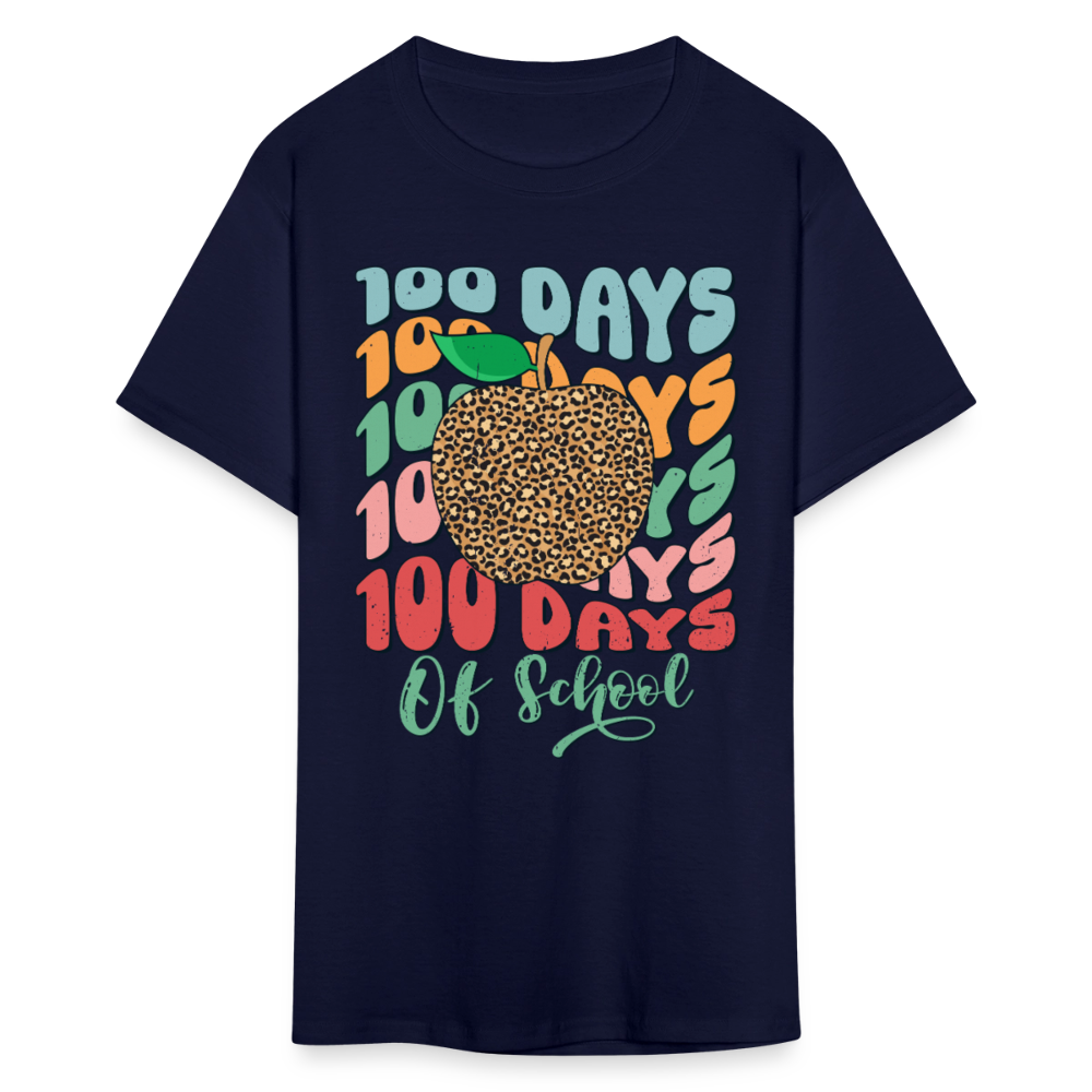 Leopard print 100 Days Of School Teacher Appreciation Gifts T-shirt - navy