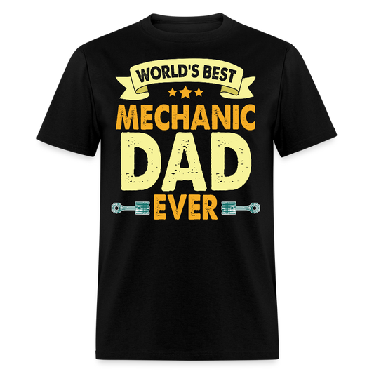 World's Best Mechanic Dad Ever Father's Day T-shirt - black