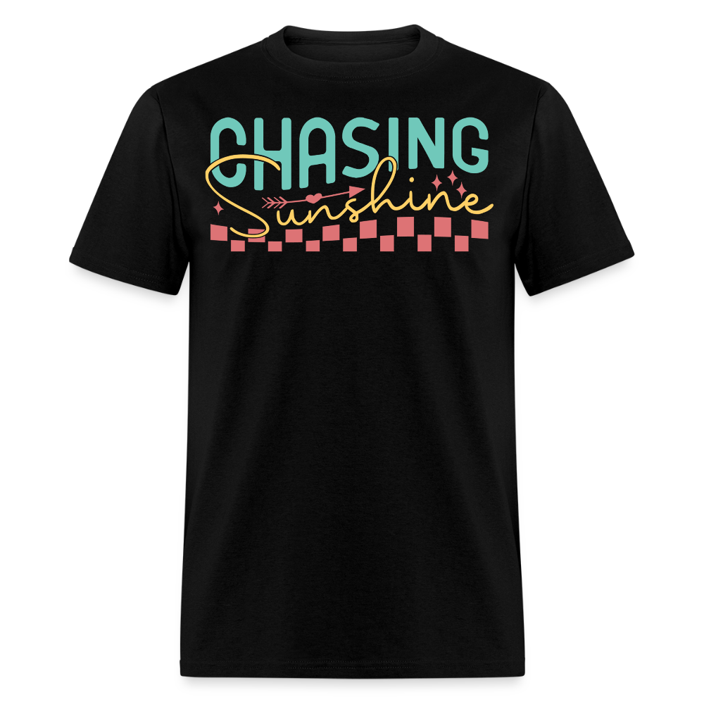Chasing Sunshine Summer Vibes Aesthetic T-shirt - black