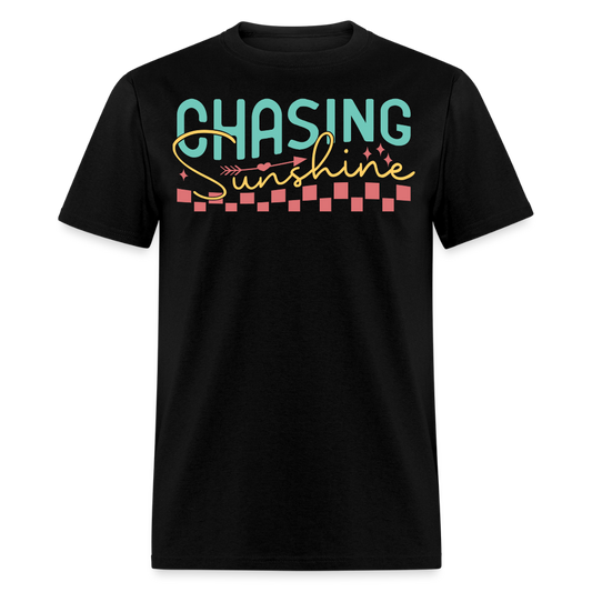 Chasing Sunshine Summer Vibes Aesthetic T-shirt - black