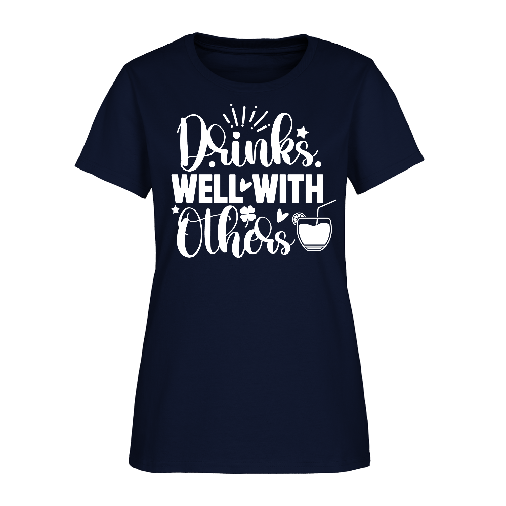 Humorous Ladies' Social Drinking Tee – Perfect Gift Idea - navy