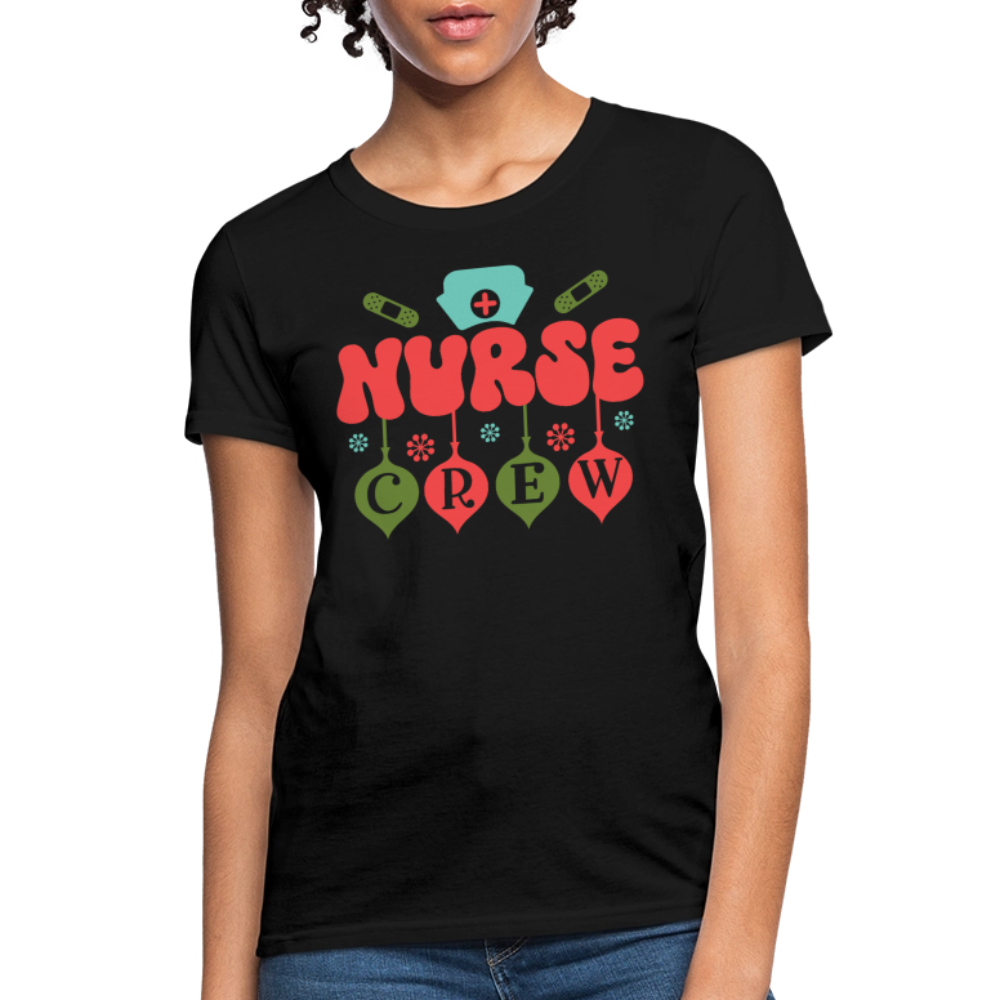 Retro Nurse Crew Christmas T-Shirt - black
