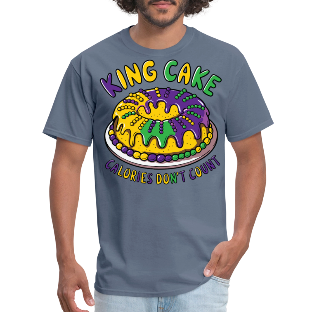 Fat Tuesday Celebration Mardi Gras King Cake T-shirt - denim