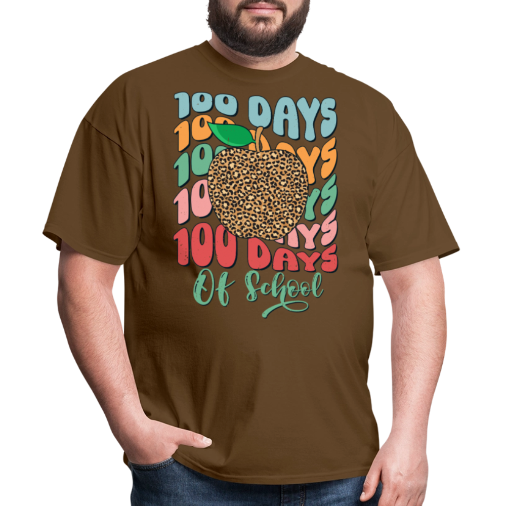 Leopard print 100 Days Of School Teacher Appreciation Gifts T-shirt - brown