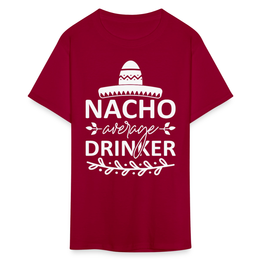 Nacho Average Drinker Tee Cinco de Mayo Party T-shirt - dark red