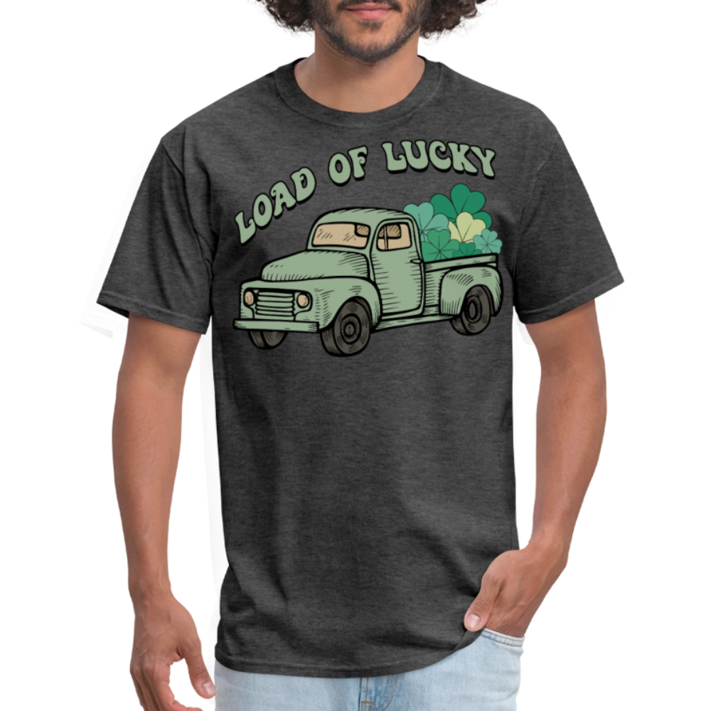 Lucky Truck Shamrock St Paddy’s Design T-shirt - heather black