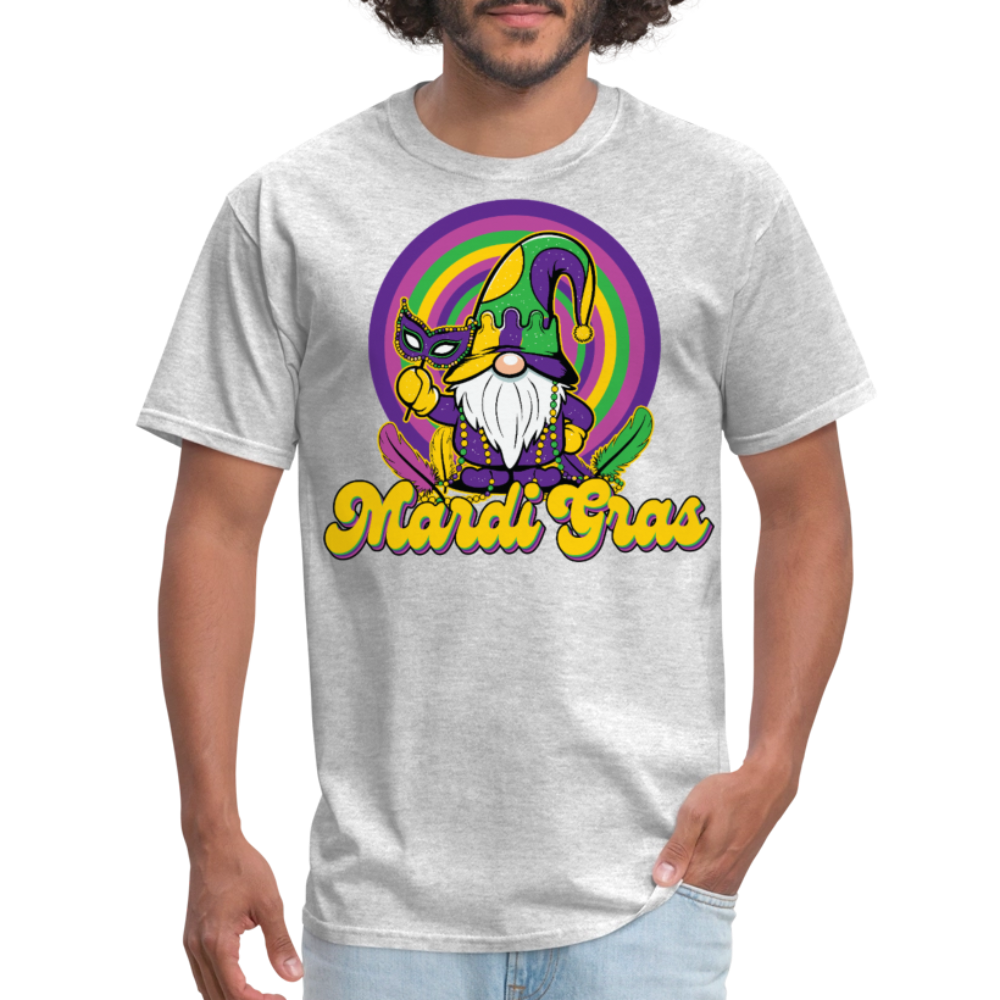 Fat Tuesday Parade Tee Mardi Gras Gnome T-shirt - heather gray