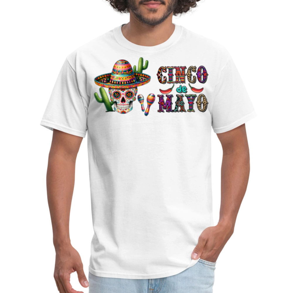 Cinco de Mayo Party Outfit Mexican Sugar Skull T-shirt - white