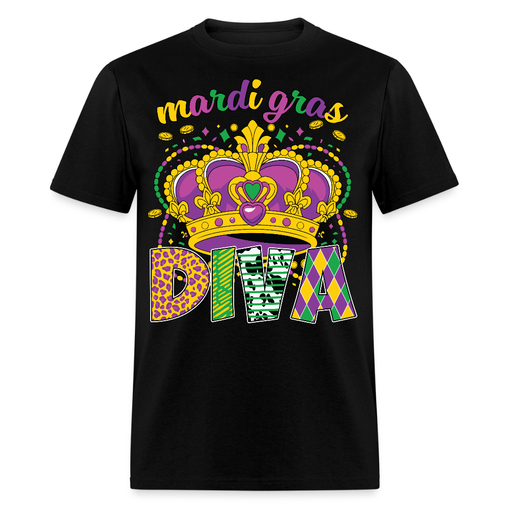 Mardi Gras Diva Shirt For Women Mardi Gras Queen T-shirt - black