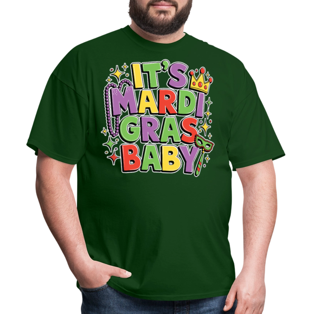 New Orleans Carnival Festival Tee It’s Mardi Gras Baby T-shirt - forest green