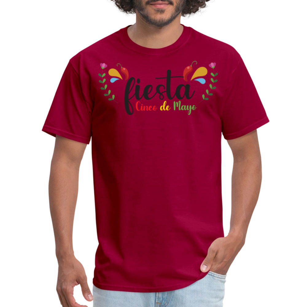 Cute and Festive Cinco De Mayo Fiesta T-shirt - dark red