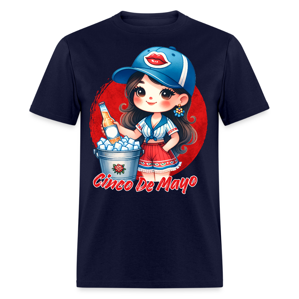 Cute Chibi-style Cinco De Mayo T-shirt For Women - navy