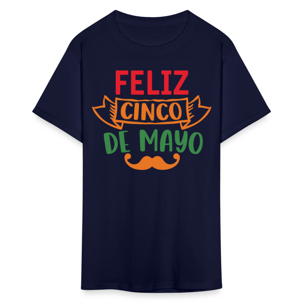 Mexican-themed Graphic Tees Feliz Cinco De Mayo T-shirt - navy