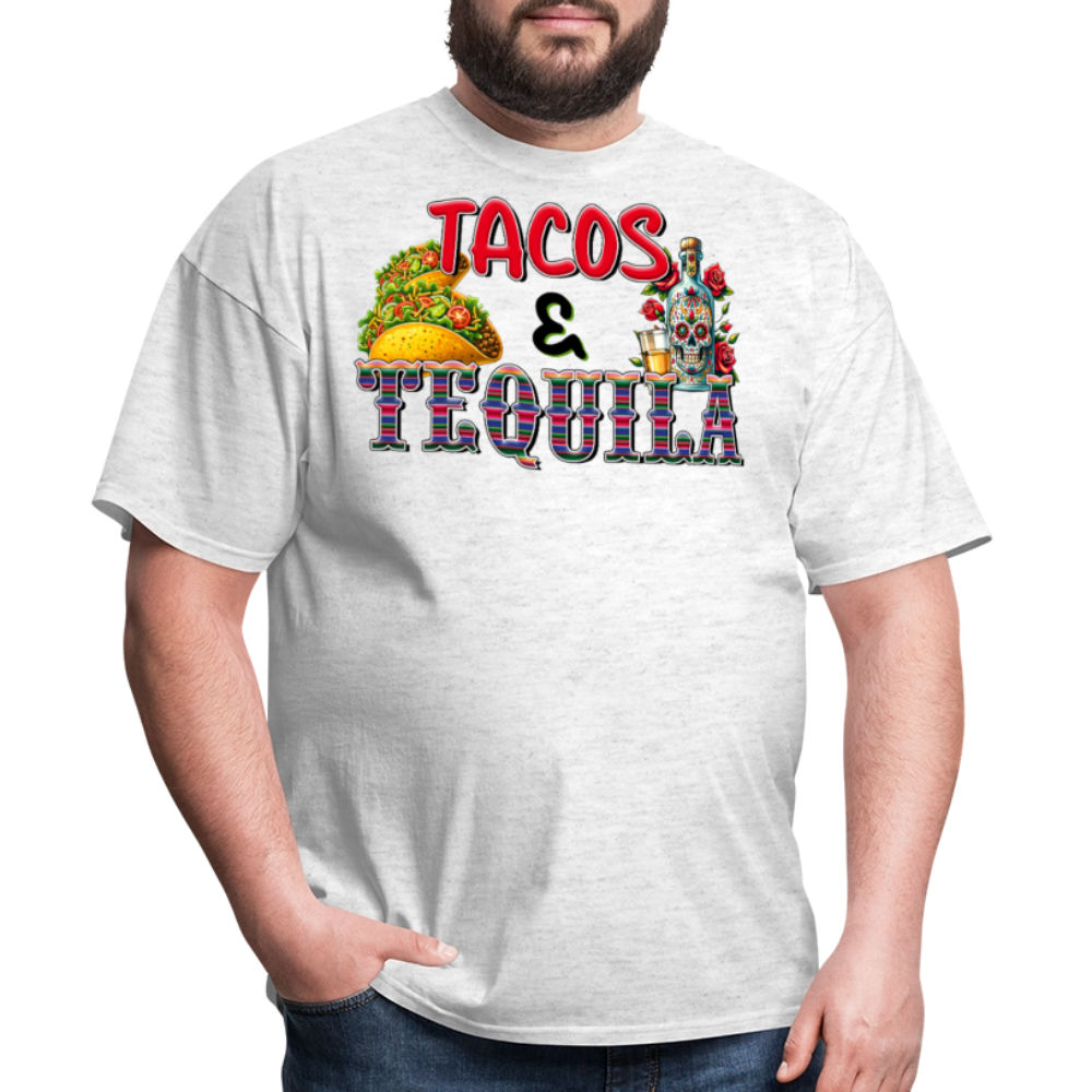 Taco Tuesday And Tequila Drinking Graphic T-shirt - light heather gray