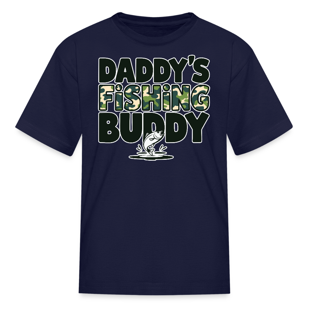 Daddy’s Fishing Buddy Kids' T-shirt - navy