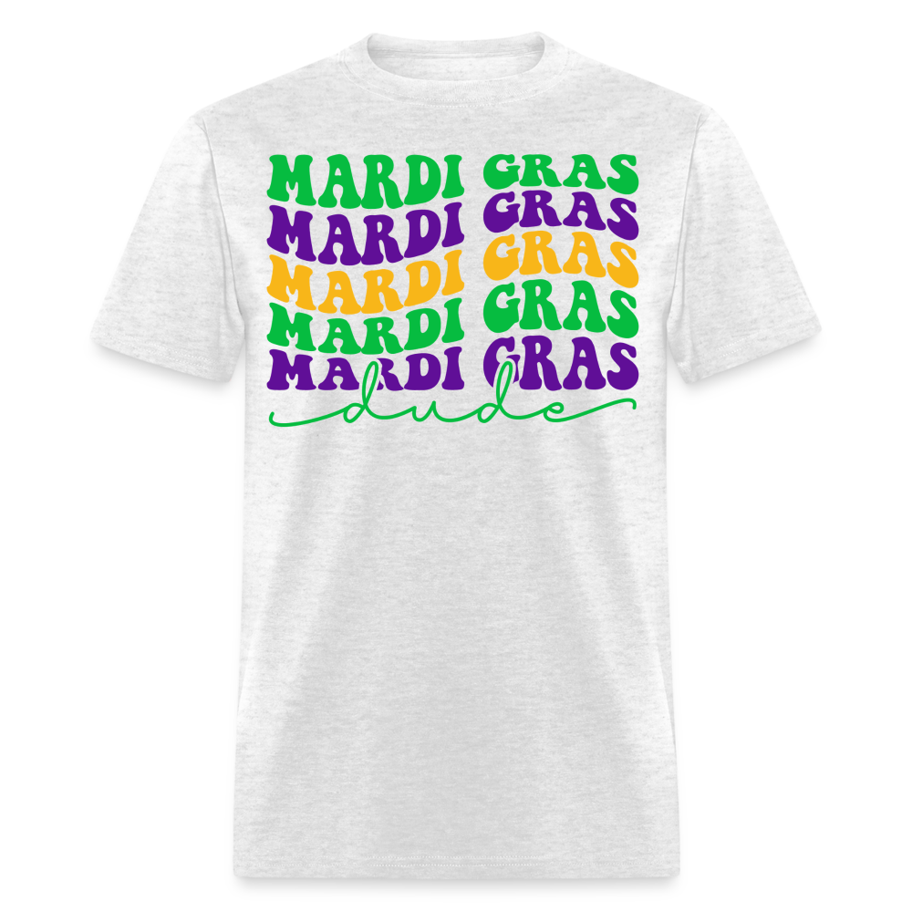 Retro-style Mardi Gras Shirt New Orleans Festival T-shirt - light heather gray