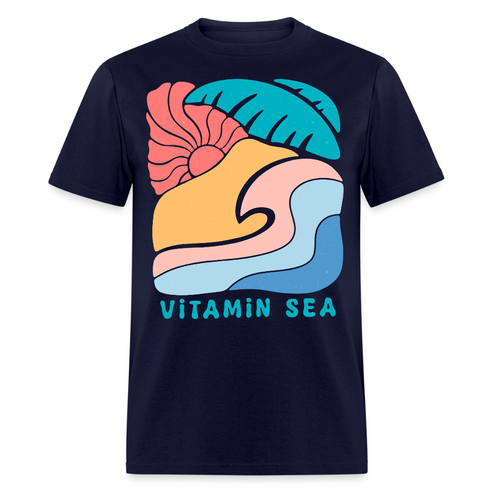 Vitamin Sea Ocean Beach Vacation T-shirt - navy