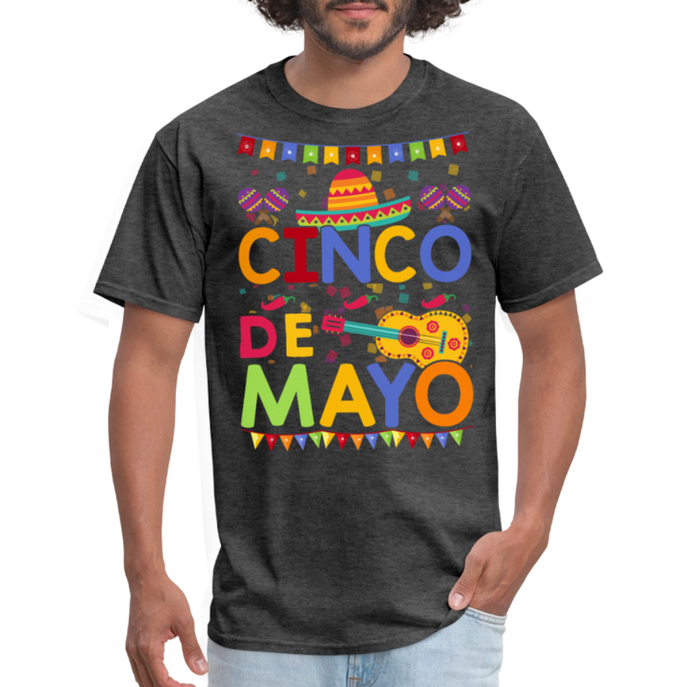 Festive Mexican Party Outfit For Cinco De Mayo T-shirt - heather black