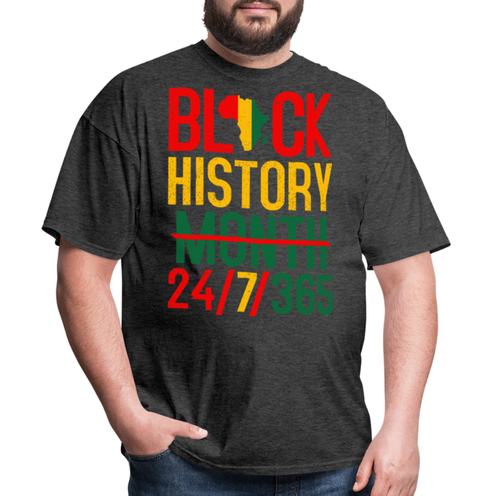 24/7/365 Black Pride Tee Black History Month Unisex Classic T-Shirt - heather black