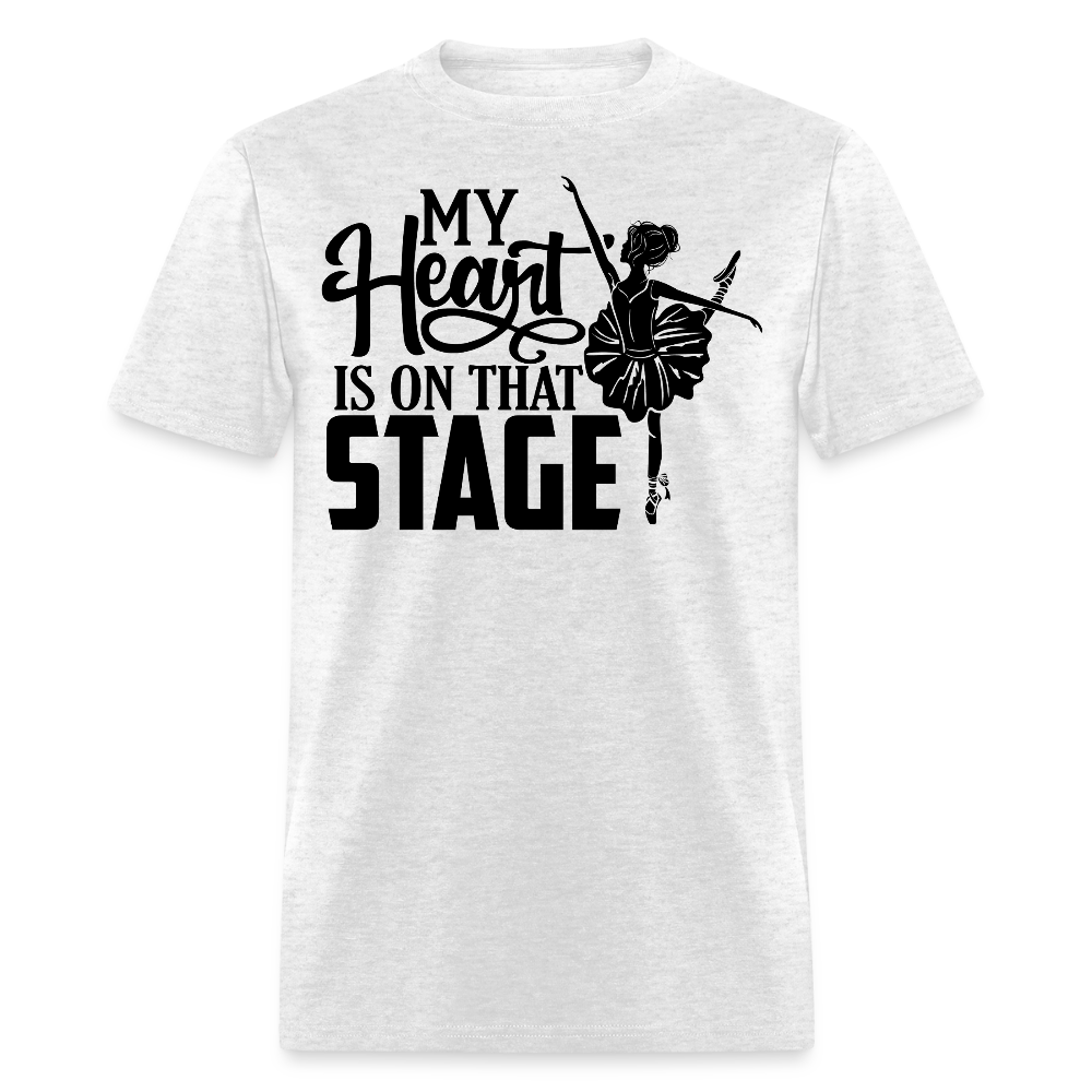 My Heart Is On That Stage Dance T-shirt - light heather gray