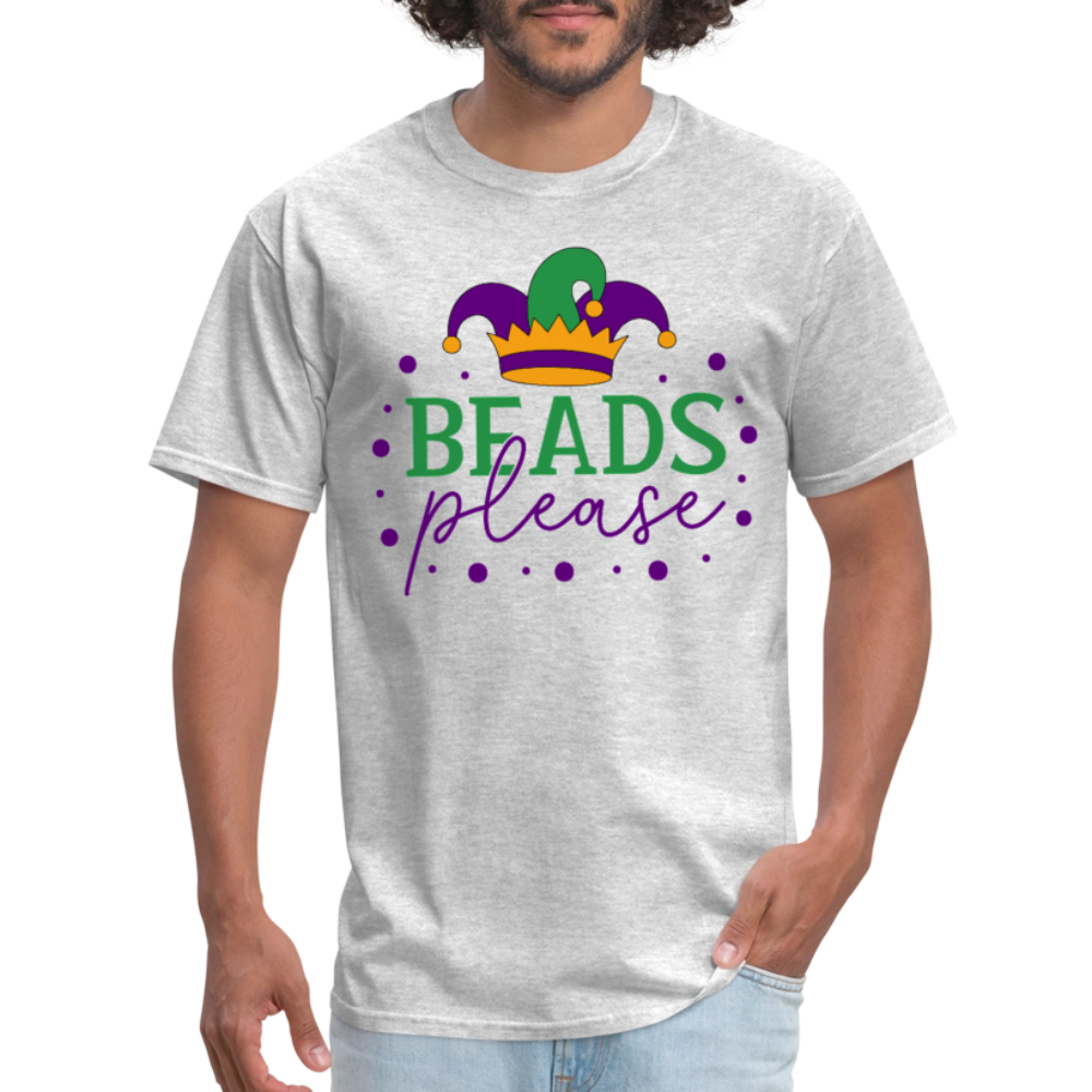 Cute Mardi Gras Shirts For Family Beads Please Party T-shirt - heather gray