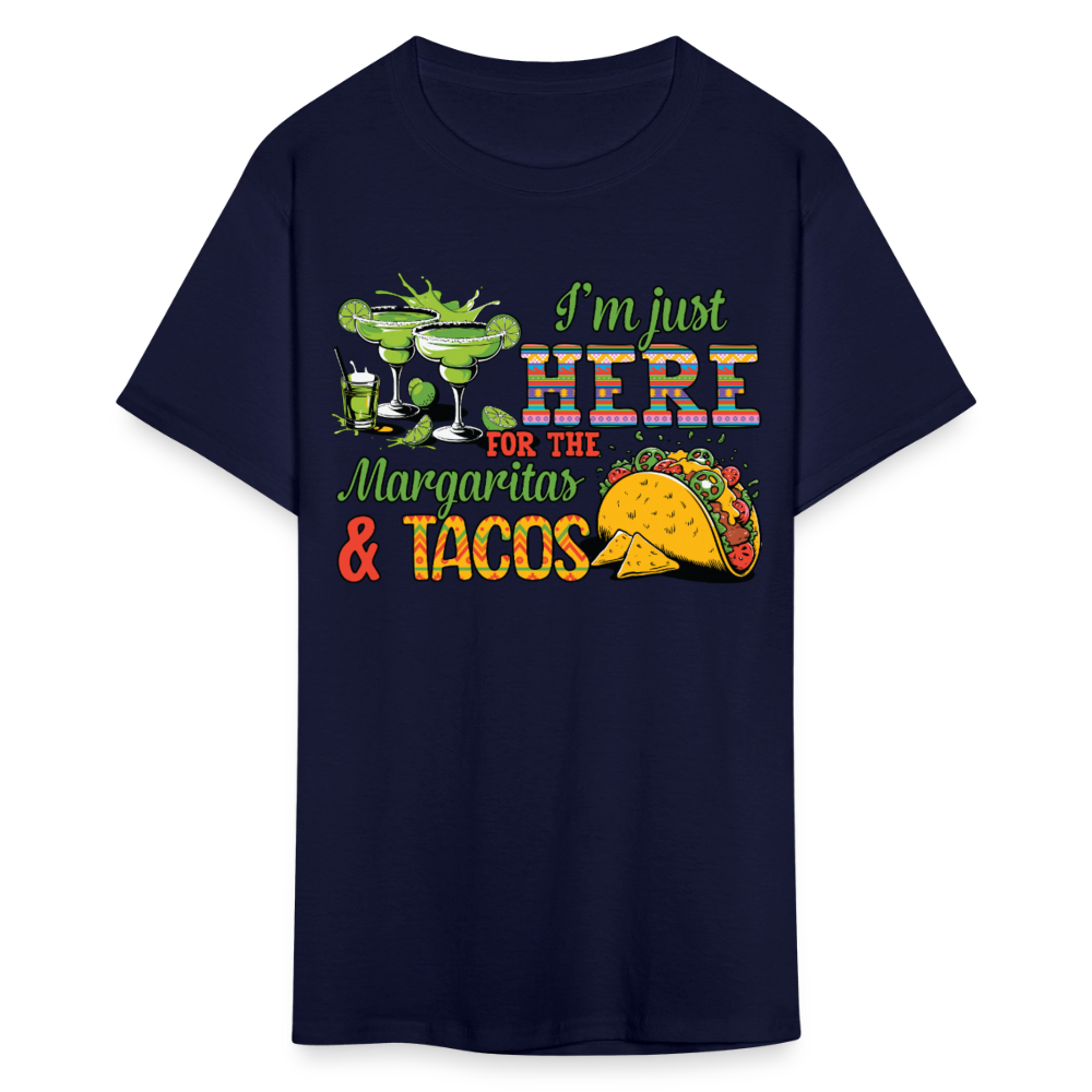 I'm Just Here For The Margaritas And Tacos Party T-shirt - navy