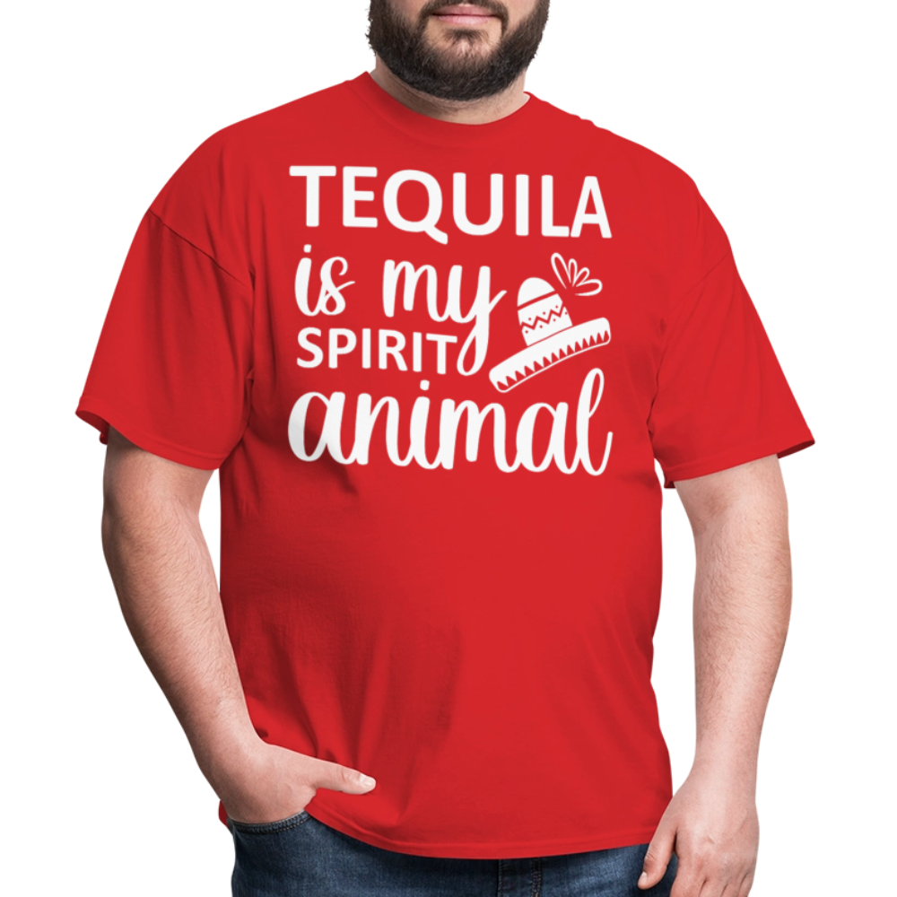 Tequila Is My Spirit Animal Party T-shirt - red