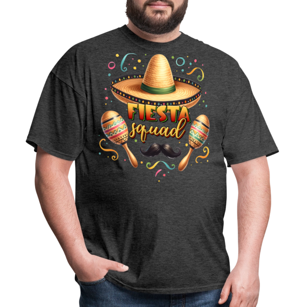 Sombrero And Maracas Party Tee Funny Cinco de Mayo Squad T-shirt - heather black