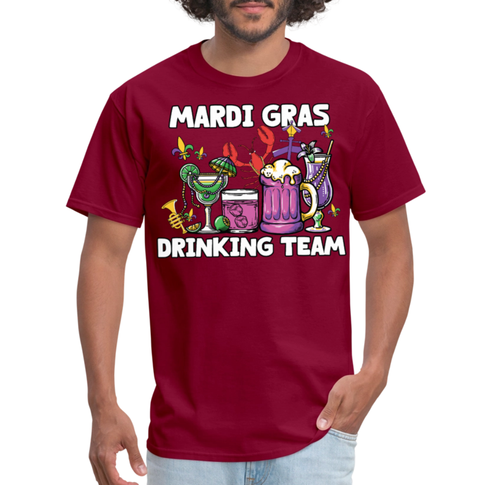 Beer And Cocktail Lover Mardi Gras Tee Mardi Gras Drinking Team T-shirt - burgundy