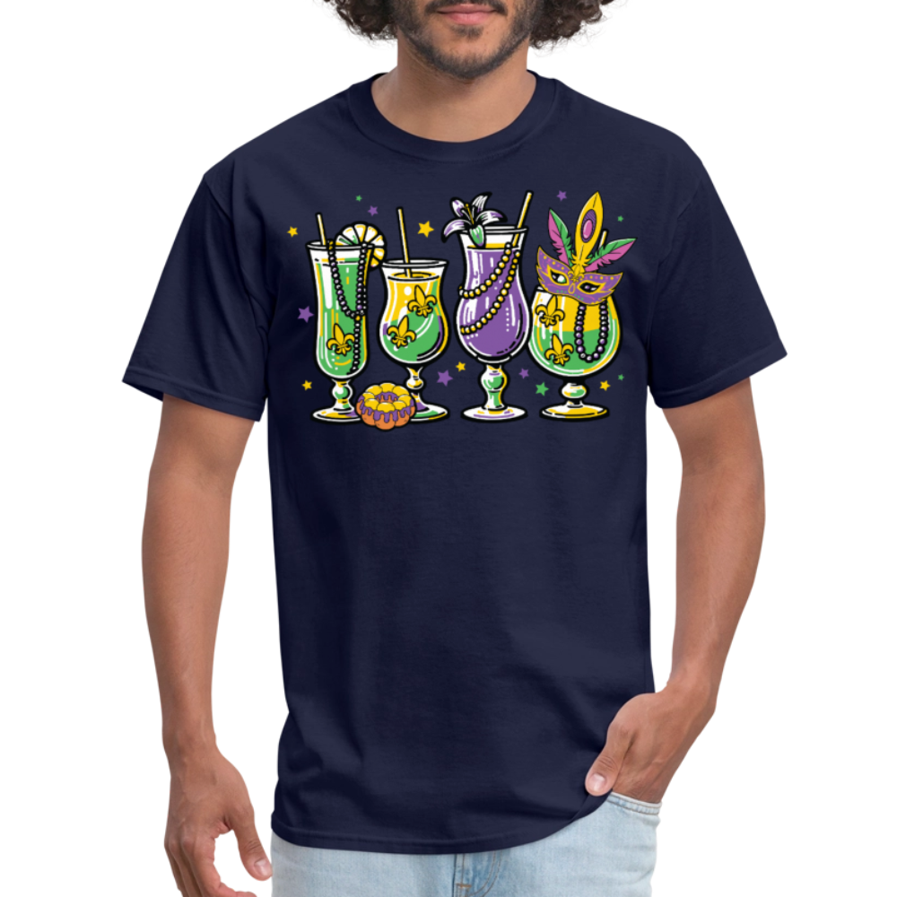 Mardi Gras Cocktail Shirt New Orleans Party T-shirt - navy