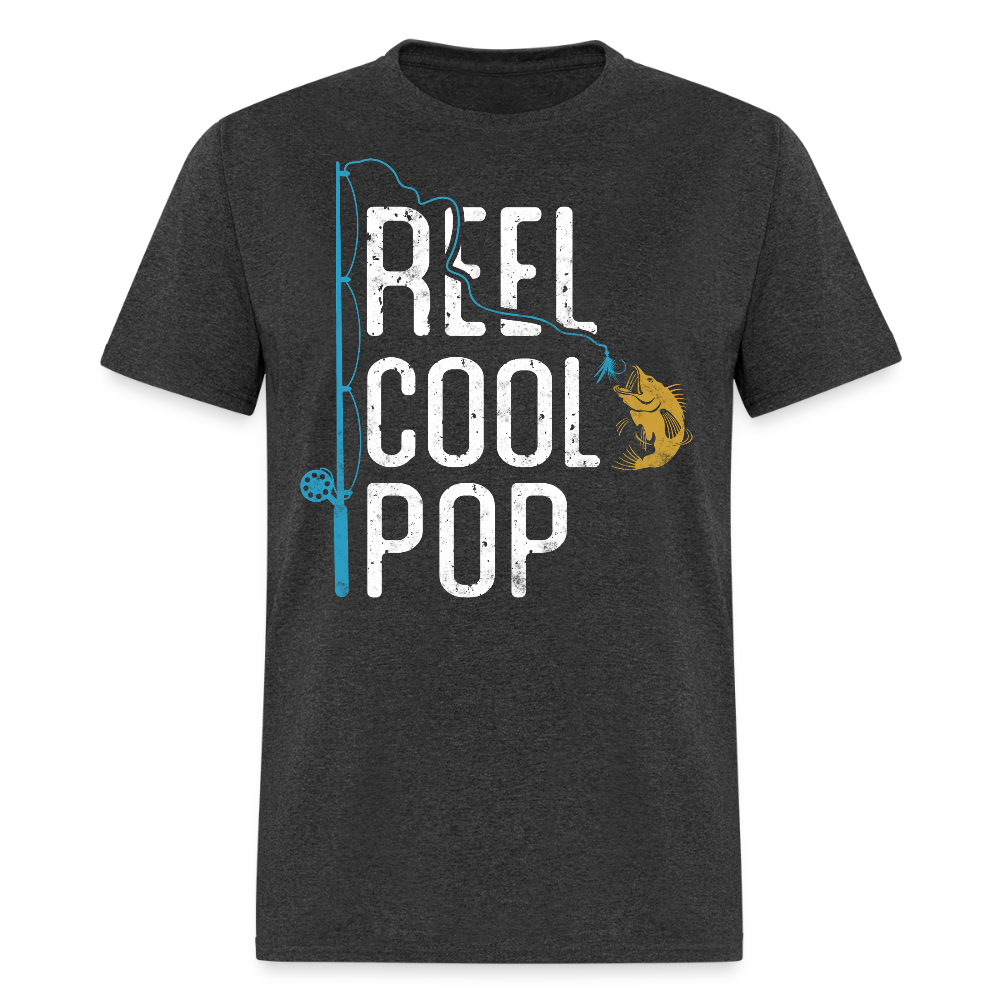 Reel Cool Pop Fishing Gifts For Grandpas T-shirt - heather black