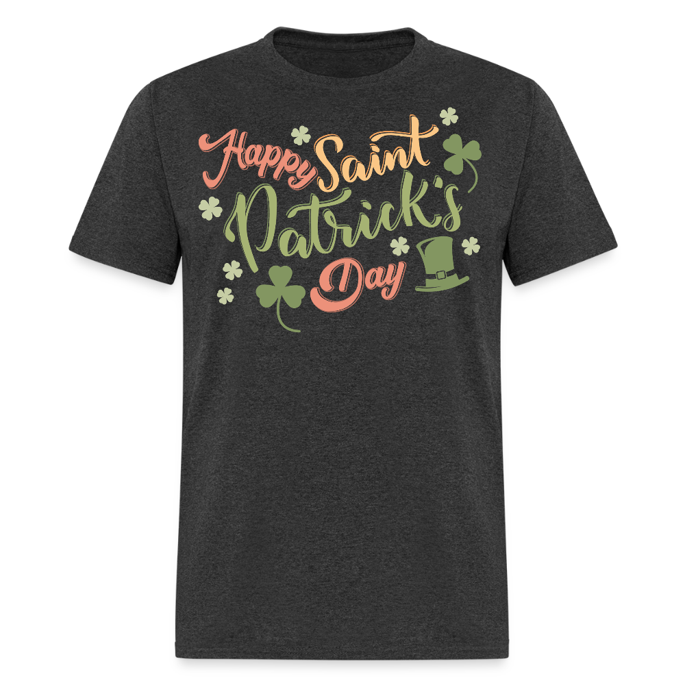 Lucky Clover Graphic Tee For St Paddy’s Irish Holiday Graphic T-shirt - heather black