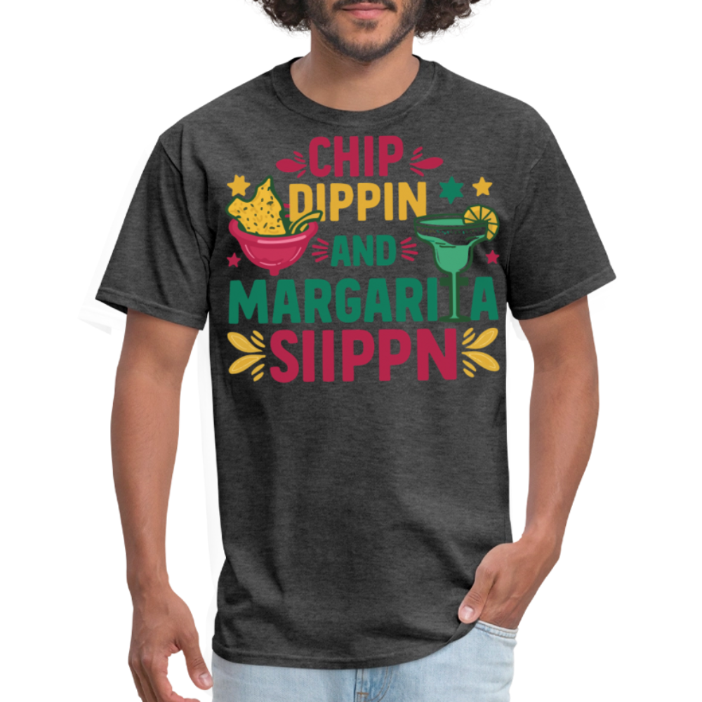 Chips And Dip Party Outfit Fun Margarita Drinking T-shirt - heather black