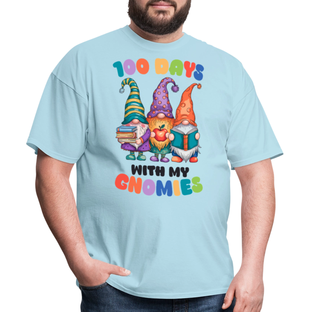 Cute Gnome 100 Days of Learning Shirt Teacher Appreciation Gnome T-Shirt - powder blue