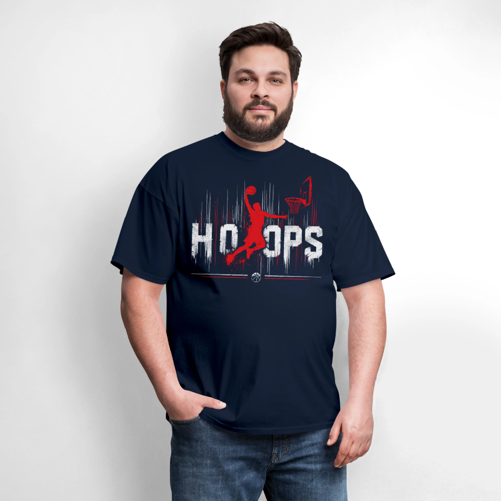 Basketball Hoops Graphic Men's T-Shirt | GILDAN 5000 - navy