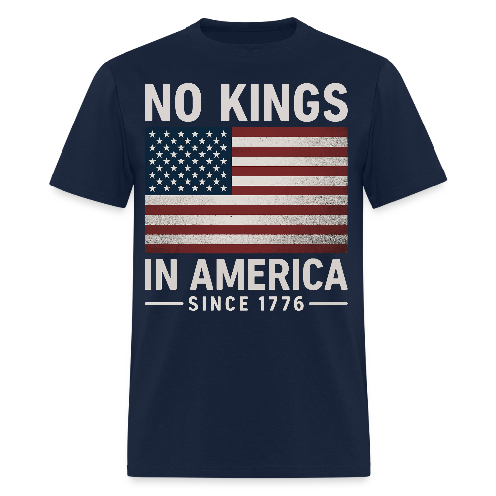 No Kings In America USA Freedom T-Shirt - navy