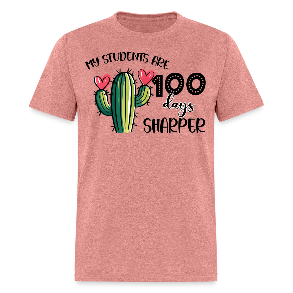 100th Day Of School Outfit For Teachers Cactus Theme 100 Days T-shirt - heather mauve