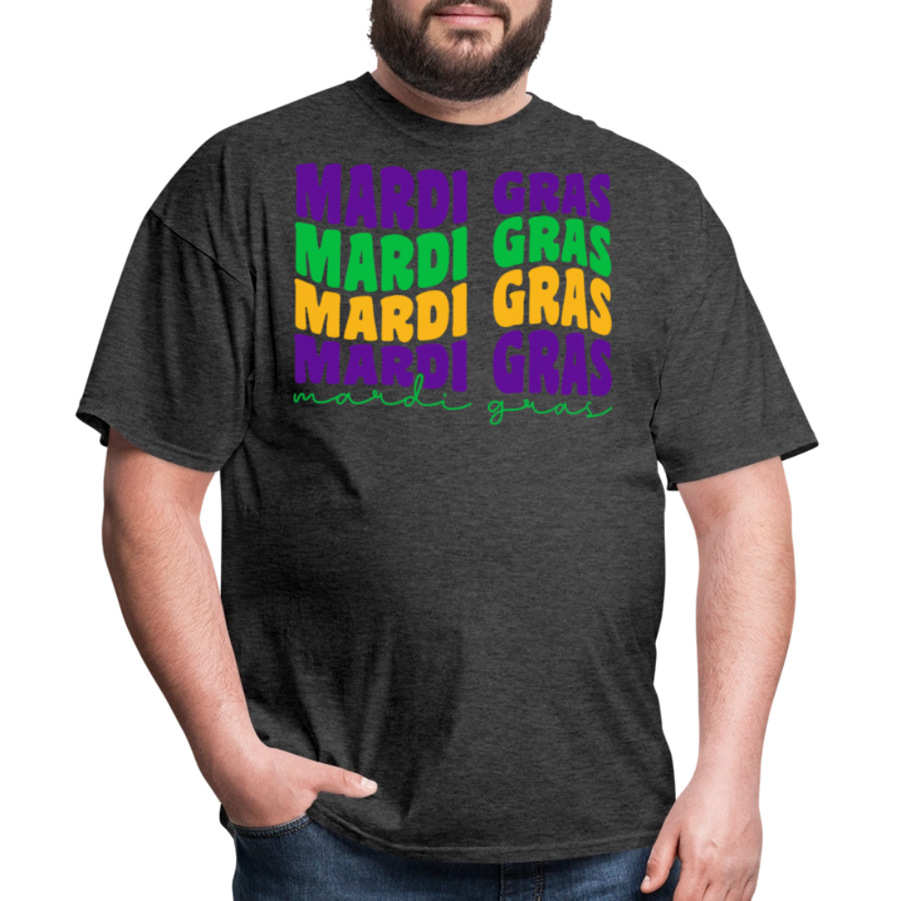 Carnival-themed Shirt for Mardi Gras lovers Colorful festival Graphic T-shirt - heather black