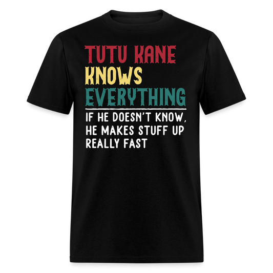 Tutu Kane Knows Everything Hawaiian Grandfather T-shirt - black