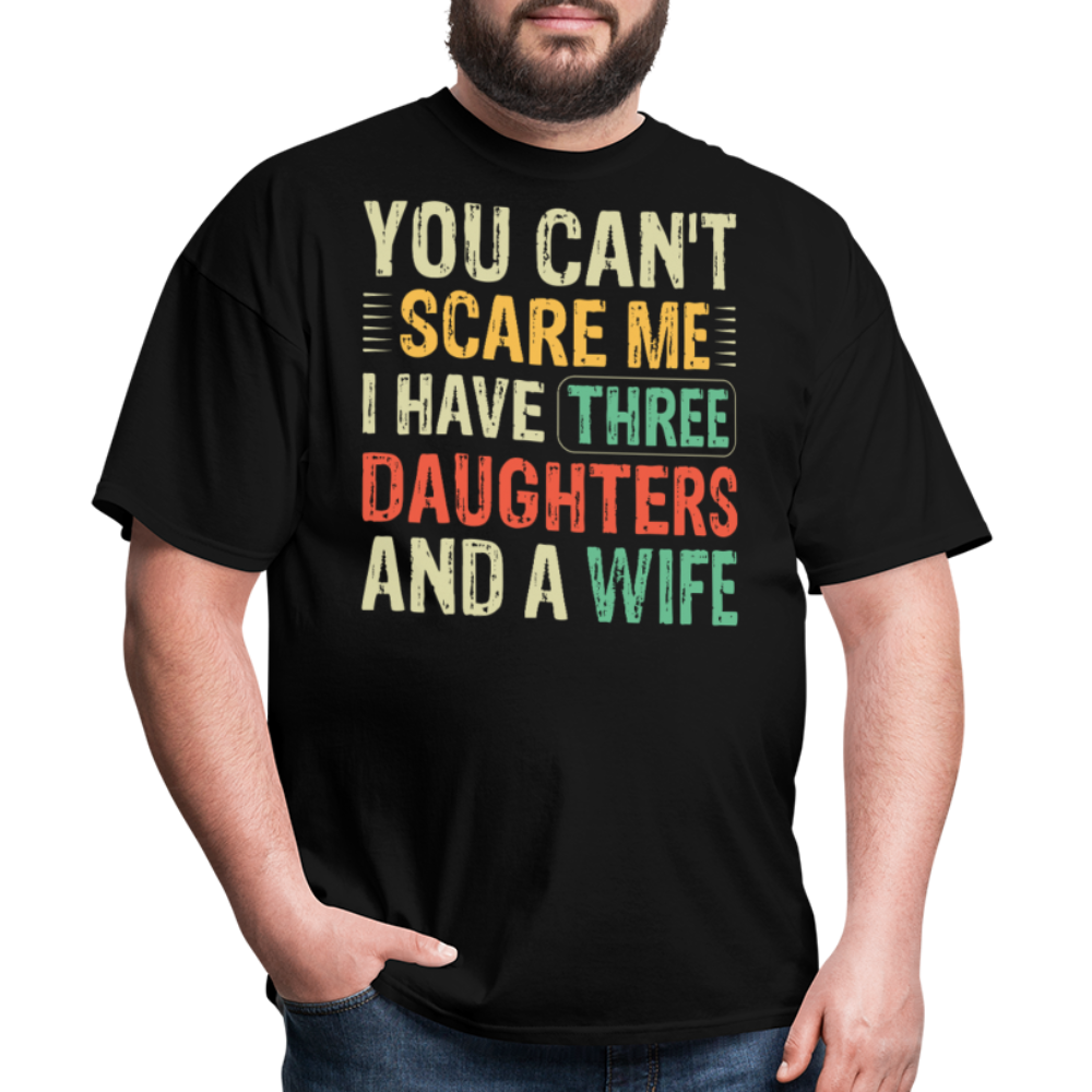 Best Gift For A Father Of Three Daughters And A Wife Unisex T-shirt - black