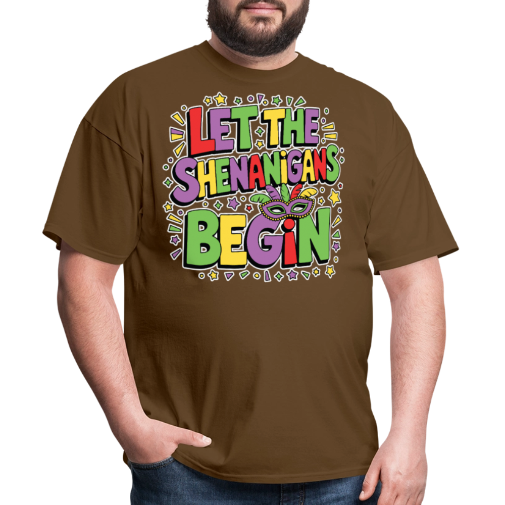 Masquerade Theme Party Outfit Let the Shenanigans Begin Classic T-Shirt - brown