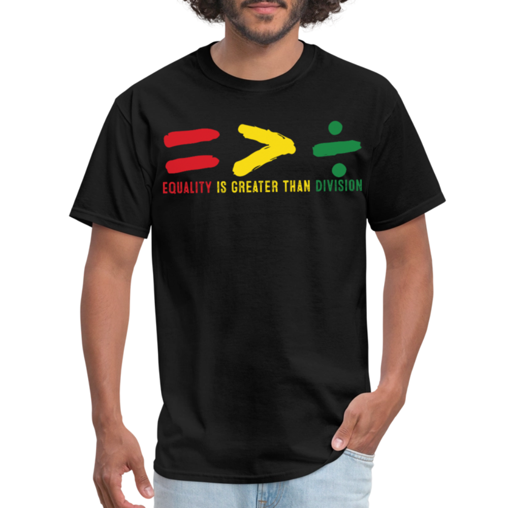 Black History Month Tee Equality Over Division T-Shirt - black