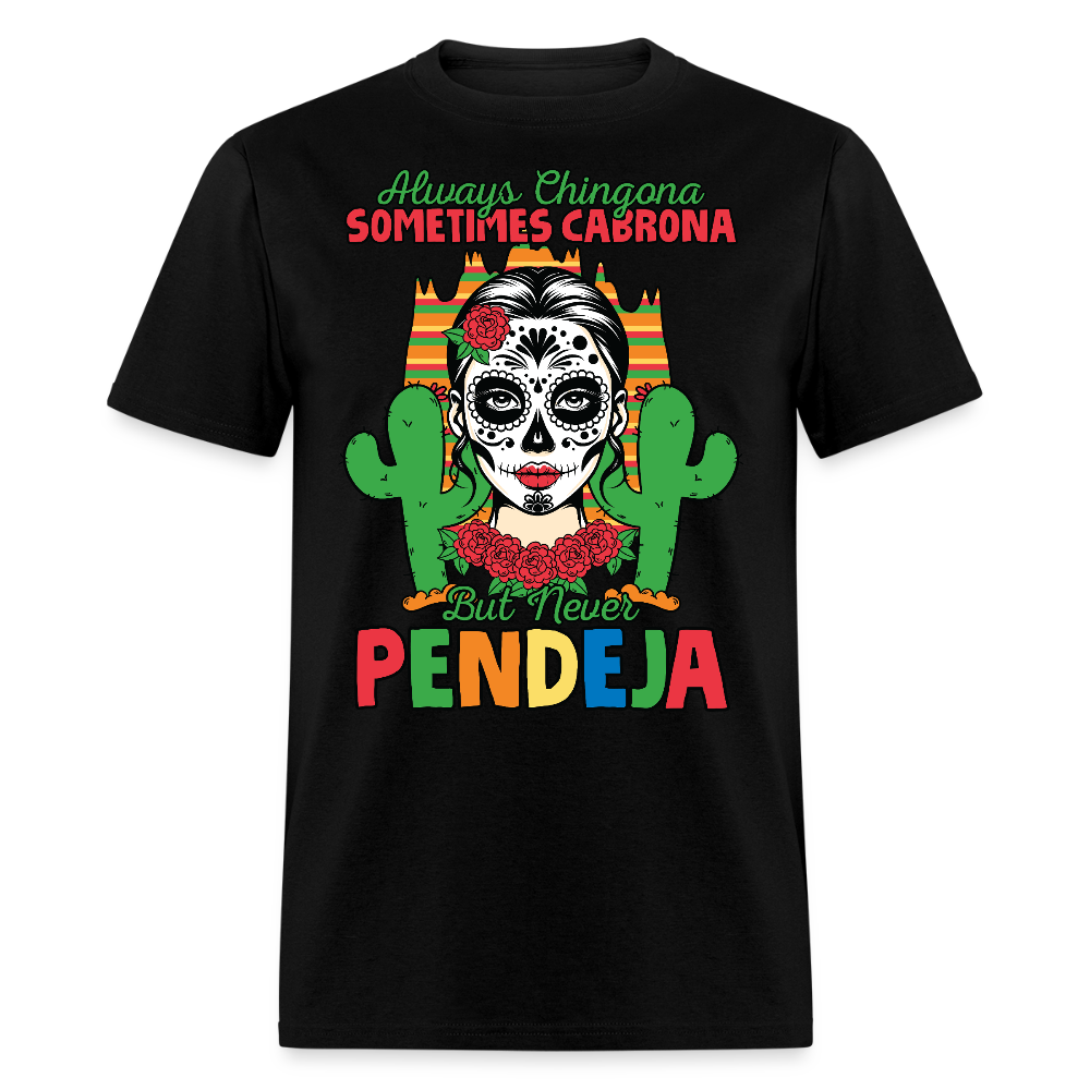 Día De Los Muertos Sugar Skull Tee Chingona T-shirt For Women - black